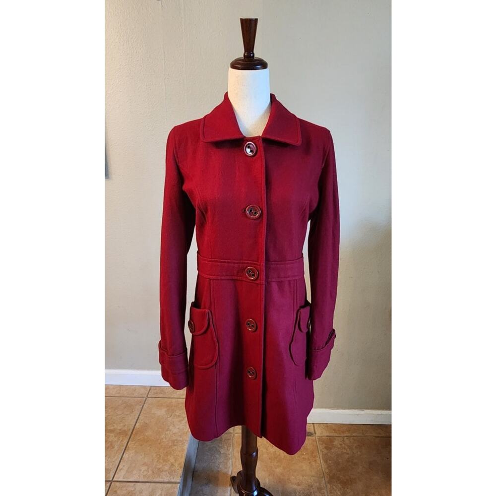 Tulle Women's Wool Jacket Pockets Lined Cranberry Winter
